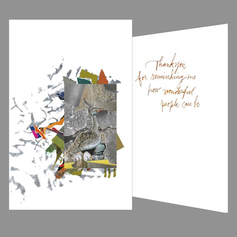 thank you card, thank you for reminding me how wonderful people can be, designer thank you card